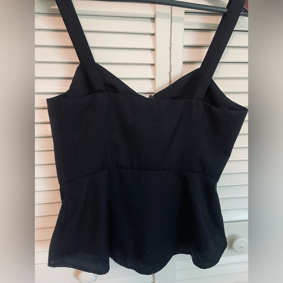 BCBGMaxAzria Jonesy Black Peplum Top - Picture 2 of 4